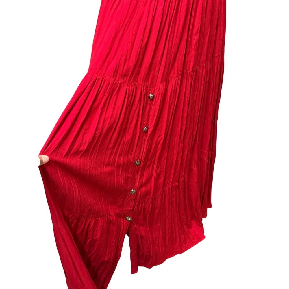 Vtg 90s Y2k Maxi Skirt Women L Tier Boho Cowgirl Chic Flowy Cottagecore Festival - Picture 9 of 11